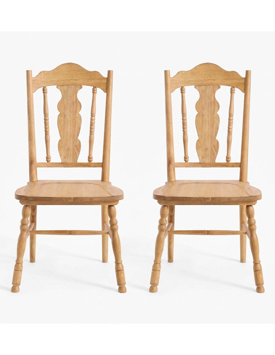 Set 2 piezas sillas Rigato de madera sólida