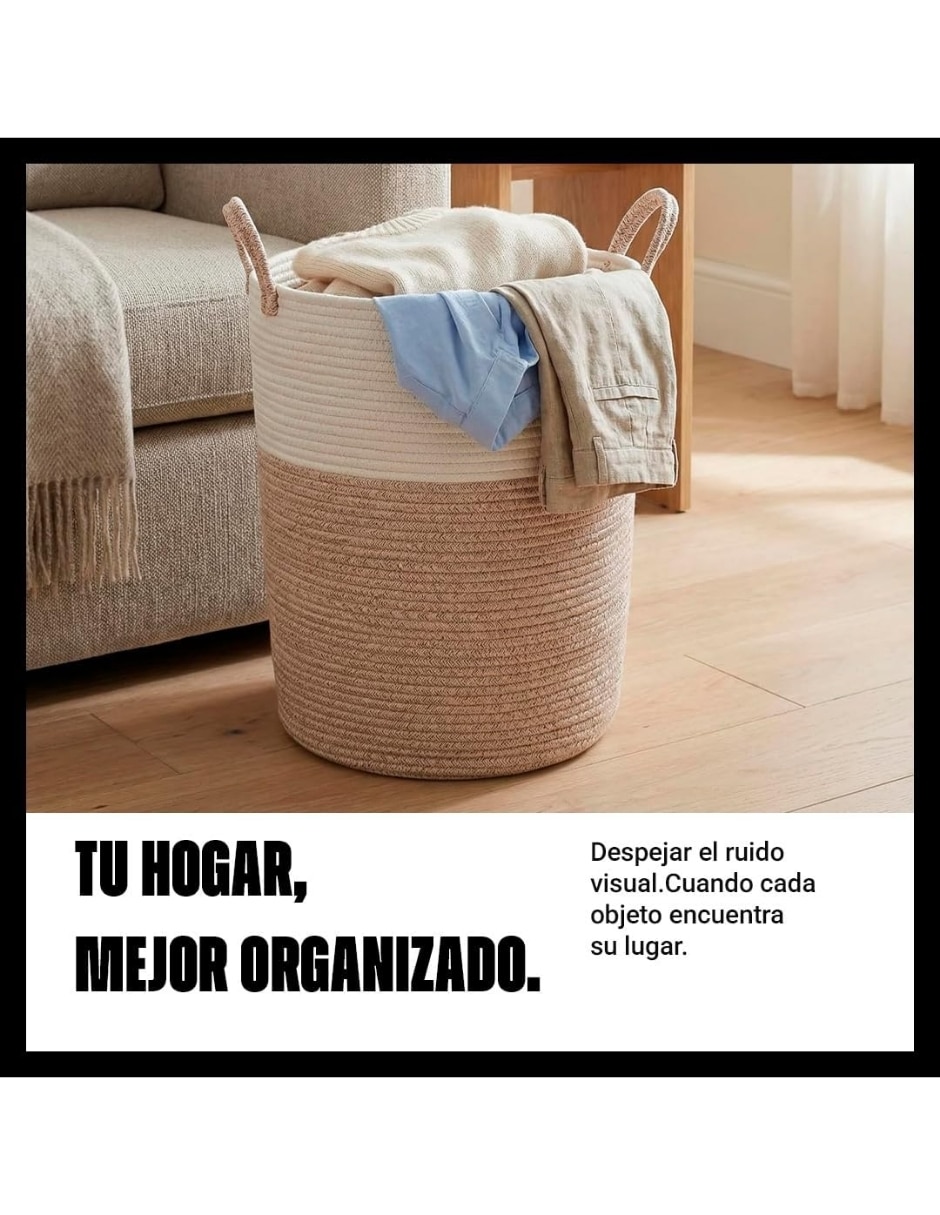 Cesto para ropa de algodón